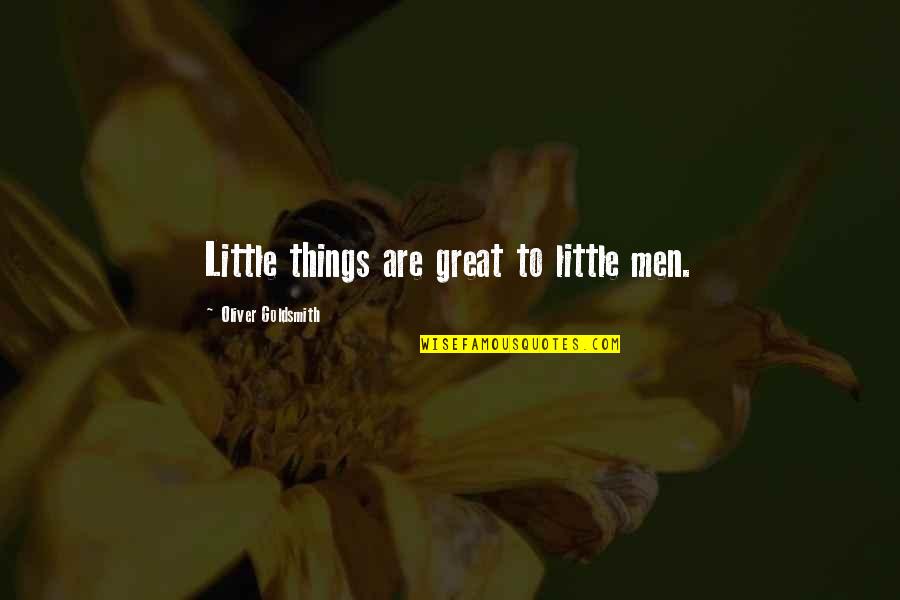 Extenderse Forms Quotes By Oliver Goldsmith: Little things are great to little men.