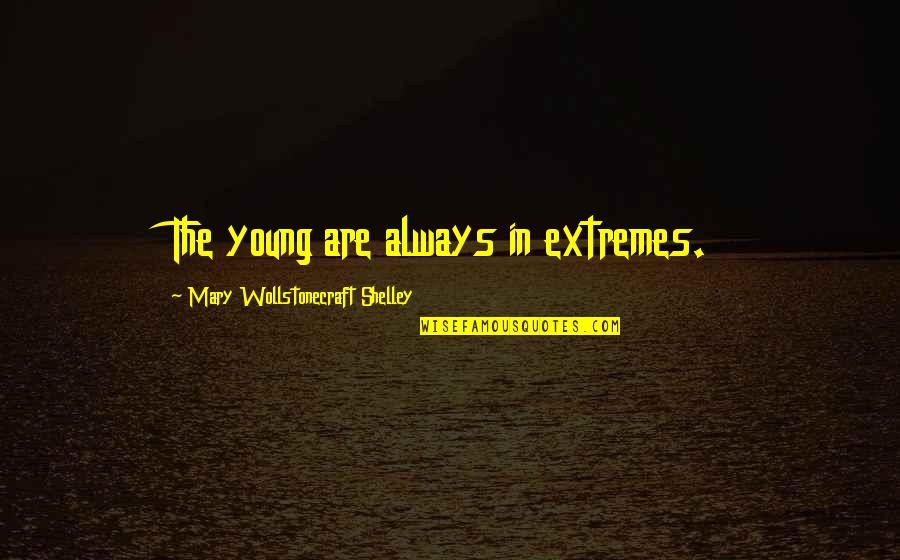 Extremes Quotes By Mary Wollstonecraft Shelley: The young are always in extremes.