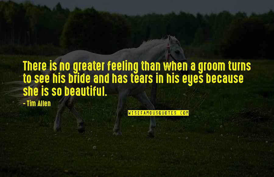 Eye See Quotes By Tim Allen: There is no greater feeling than when a