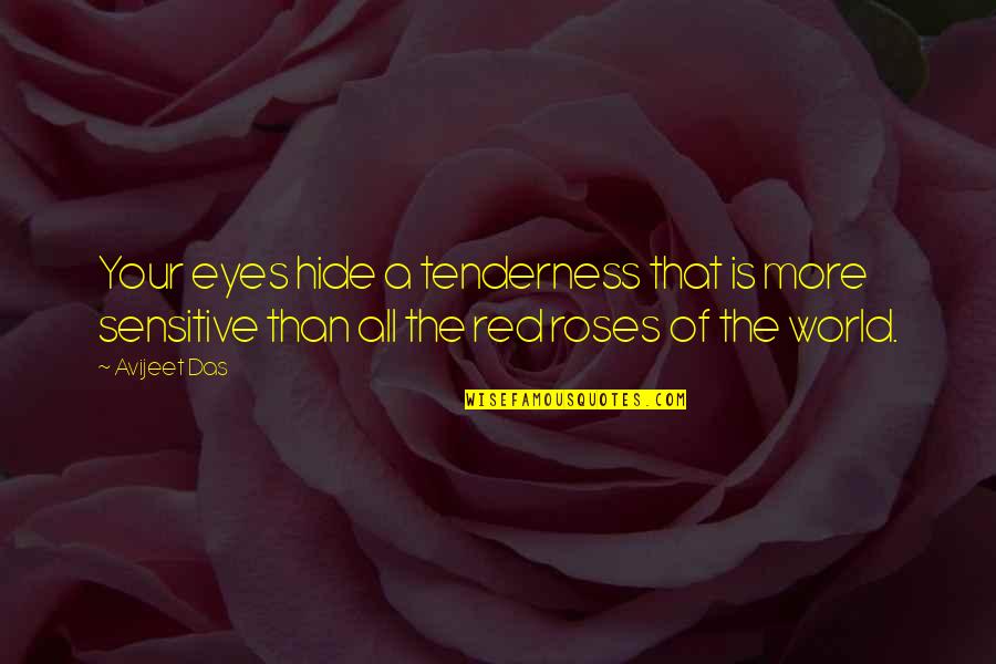 Eyes Of The World Quotes By Avijeet Das: Your eyes hide a tenderness that is more