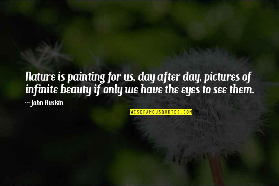 Eyes See Beauty Quotes By John Ruskin: Nature is painting for us, day after day,