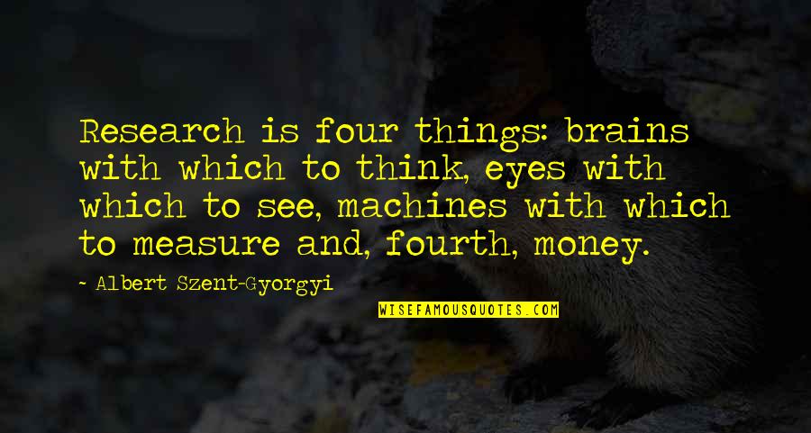 Eyes Which Quotes By Albert Szent-Gyorgyi: Research is four things: brains with which to