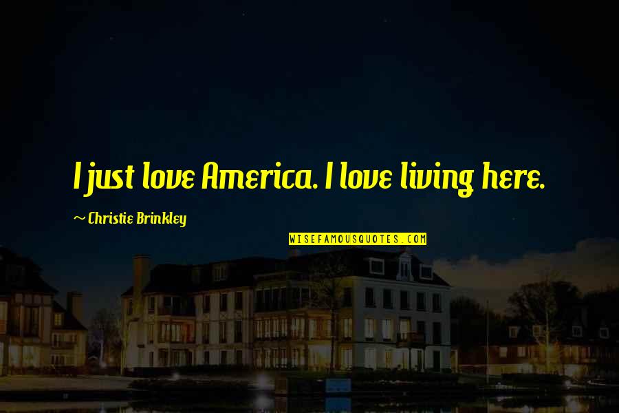 F P America Quotes By Christie Brinkley: I just love America. I love living here.