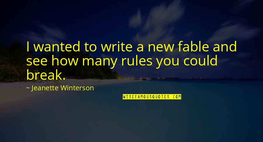 Fable 3 Quotes By Jeanette Winterson: I wanted to write a new fable and