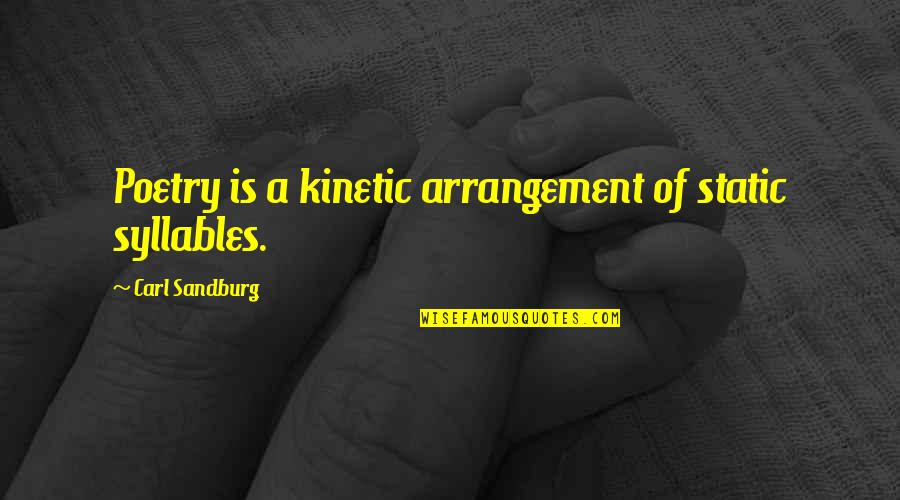 Facebook Followers Quotes By Carl Sandburg: Poetry is a kinetic arrangement of static syllables.