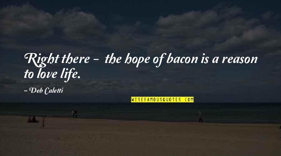 Facetable Quotes By Deb Caletti: Right there - the hope of bacon is