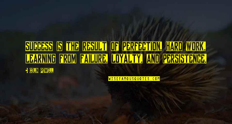 Failure And Persistence Quotes By Colin Powell: Success is the result of perfection, hard work,