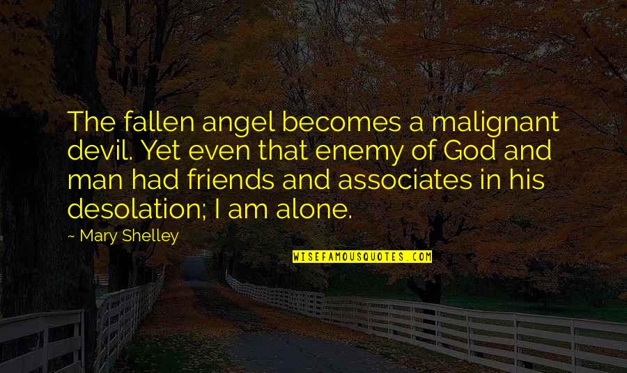 Fallen Angel Quotes By Mary Shelley: The fallen angel becomes a malignant devil. Yet