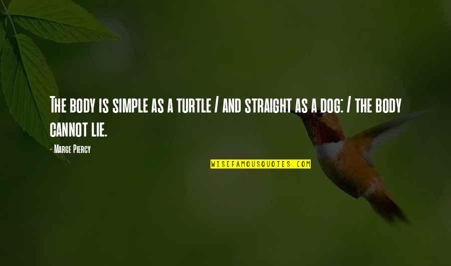 Family Hurts You Quotes By Marge Piercy: The body is simple as a turtle /
