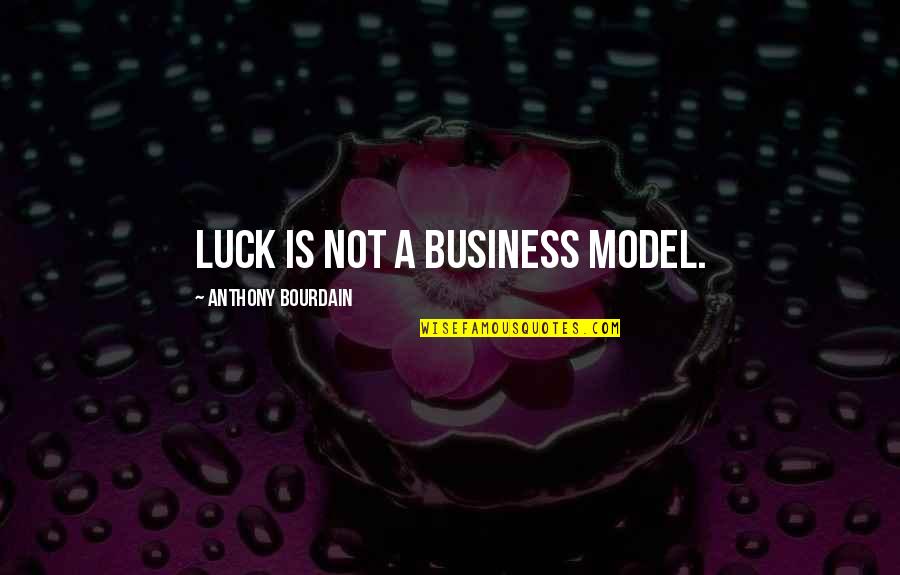 Famous Fast N Furious Quotes By Anthony Bourdain: Luck is not a business model.