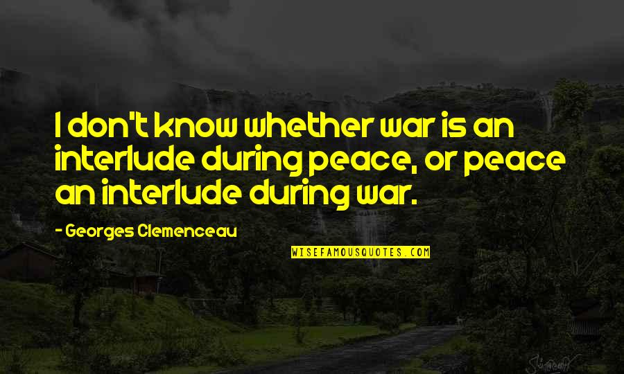 Famous Houston Quotes By Georges Clemenceau: I don't know whether war is an interlude