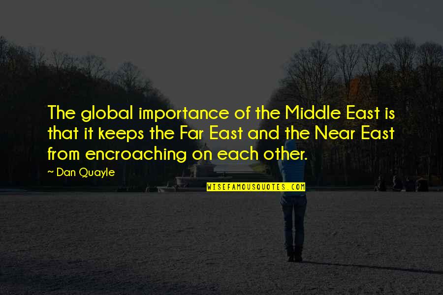 Famous Joe Sakic Quotes By Dan Quayle: The global importance of the Middle East is