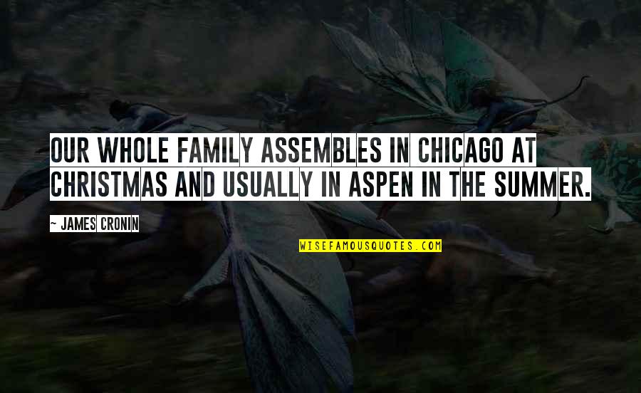 Famous Latin Wine Quotes By James Cronin: Our whole family assembles in Chicago at Christmas