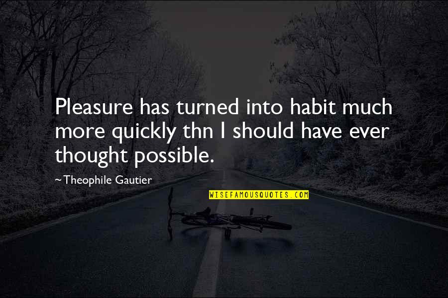 Famous Marie Barone Quotes By Theophile Gautier: Pleasure has turned into habit much more quickly