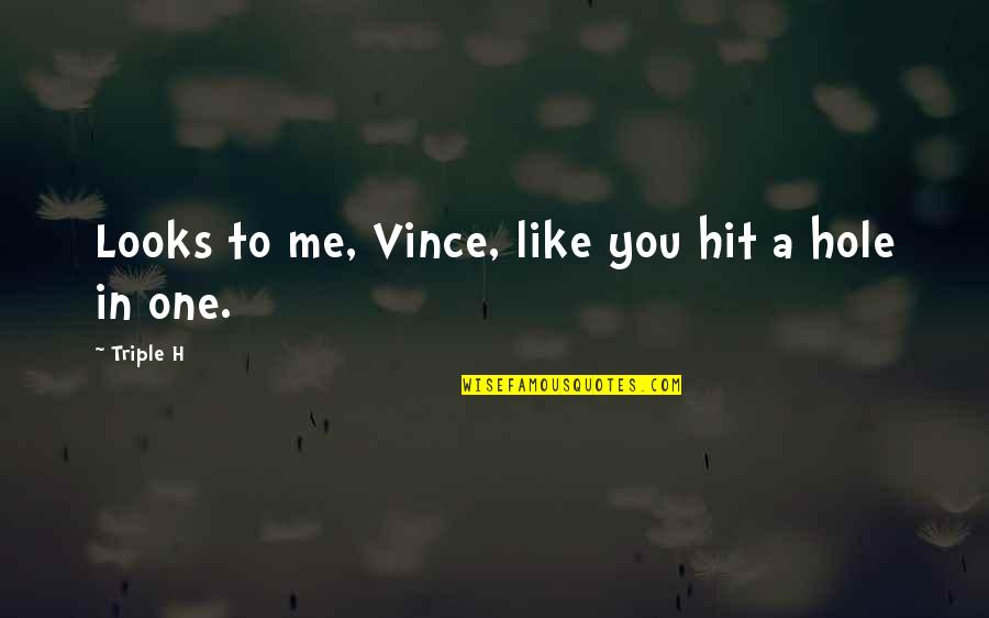 Famous Pink Lady Quotes By Triple H: Looks to me, Vince, like you hit a