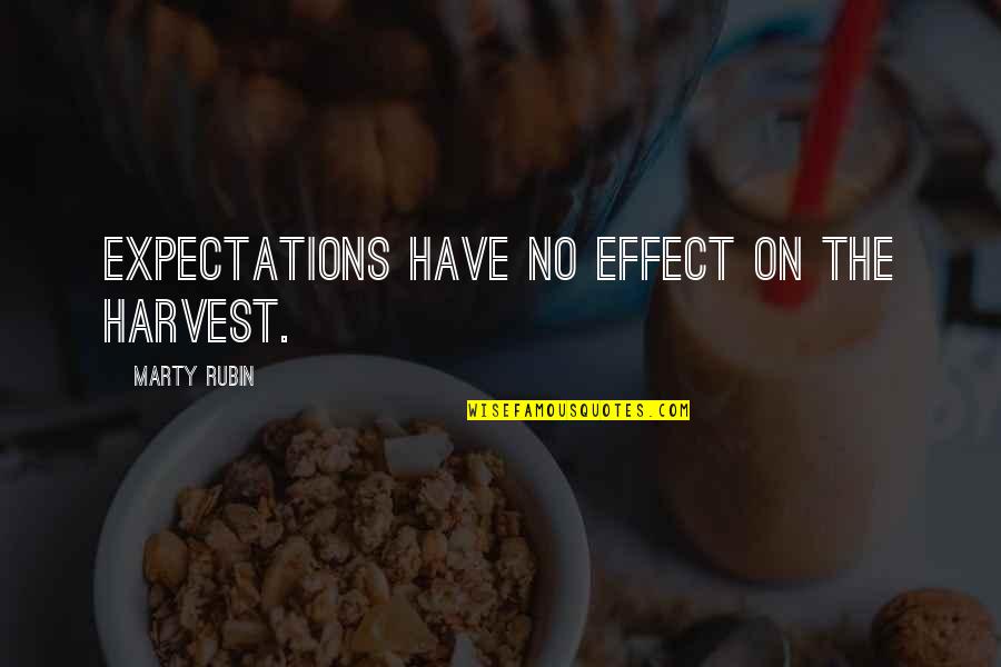 Famous Trini Quotes By Marty Rubin: Expectations have no effect on the harvest.