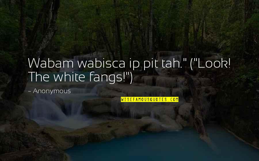 Fangs Quotes By Anonymous: Wabam wabisca ip pit tah." ("Look! The white
