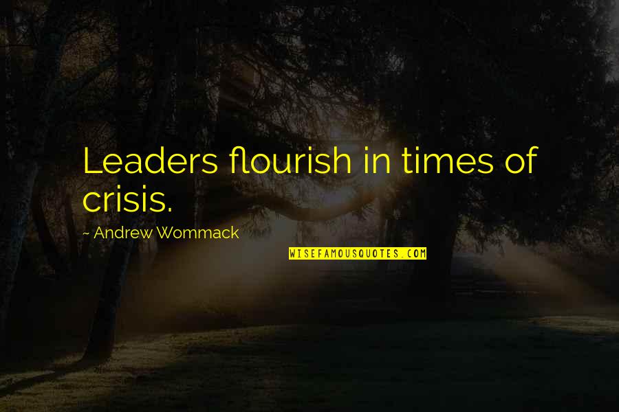 Faraon De Egipto Quotes By Andrew Wommack: Leaders flourish in times of crisis.