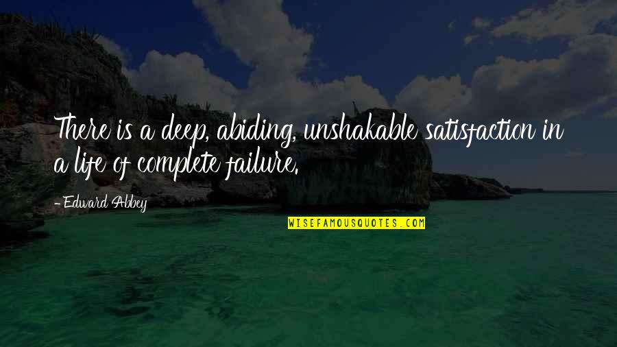 Farioli Fabio Quotes By Edward Abbey: There is a deep, abiding, unshakable satisfaction in