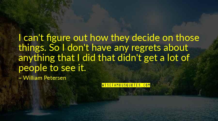 Fastpitch Softball Pitching Quotes By William Petersen: I can't figure out how they decide on