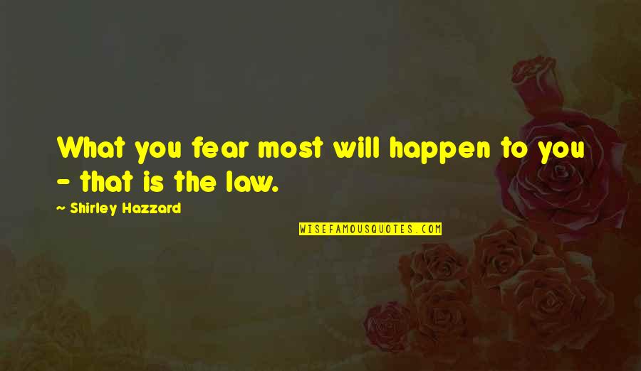 Fazioli F156 Quotes By Shirley Hazzard: What you fear most will happen to you