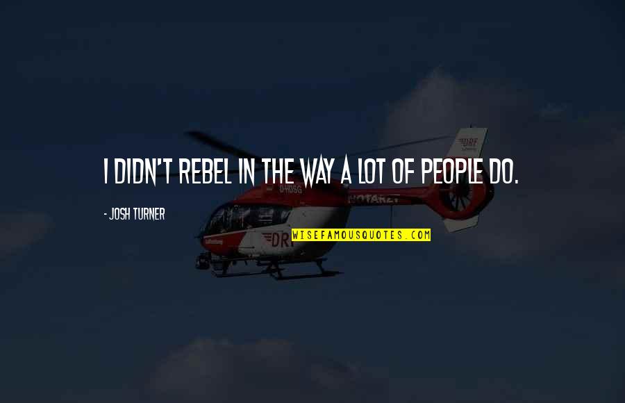 Fb Pro Pics Quotes By Josh Turner: I didn't rebel in the way a lot