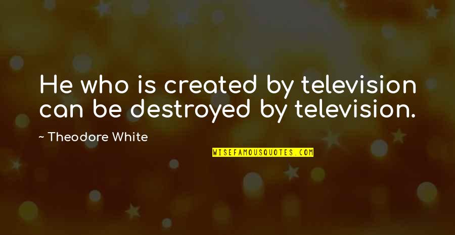 Fdr The Only Thing We Have To Fear Quote Quotes By Theodore White: He who is created by television can be