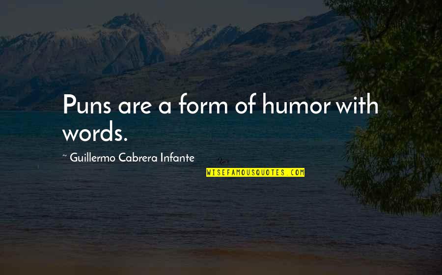 Feast Of Our Lady Of Lourdes Quotes By Guillermo Cabrera Infante: Puns are a form of humor with words.