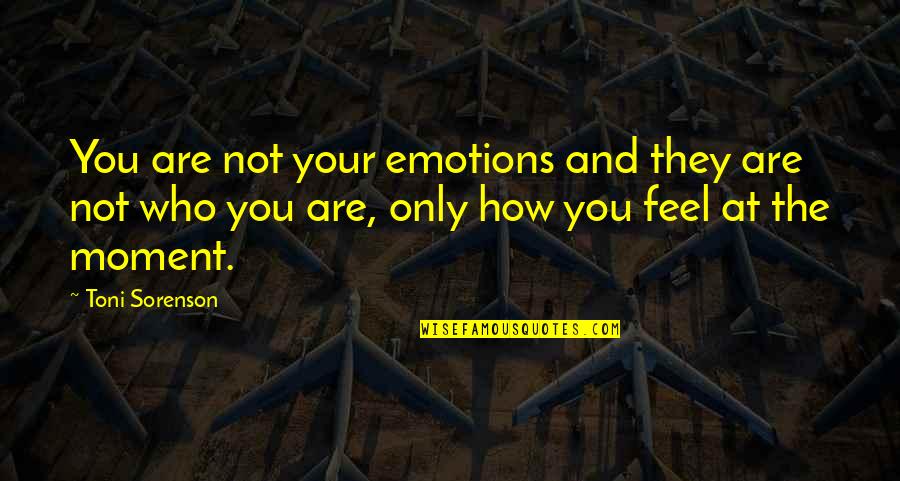 Feel The Moment Quotes By Toni Sorenson: You are not your emotions and they are