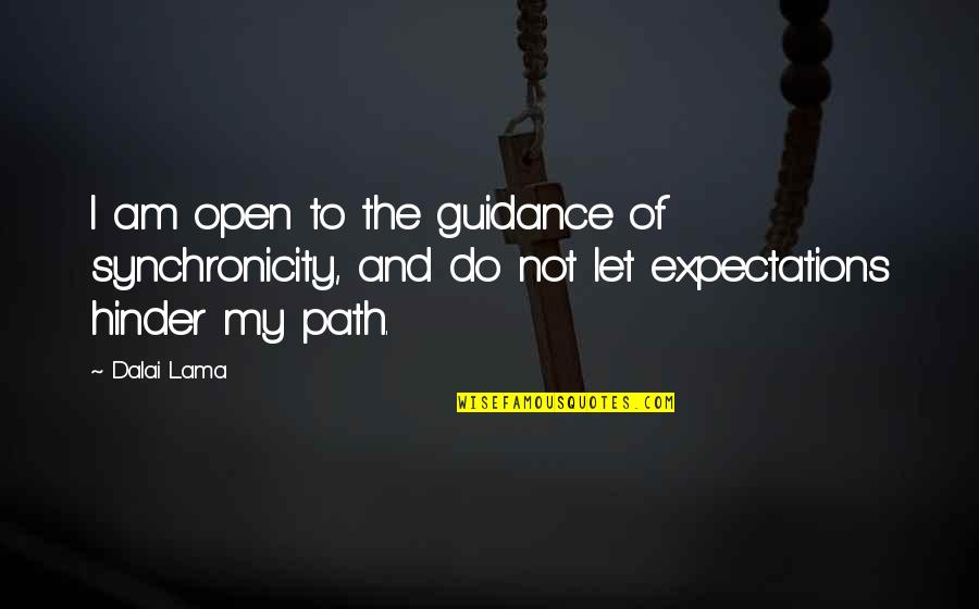 Feeling Like A Kid Again Quotes By Dalai Lama: I am open to the guidance of synchronicity,