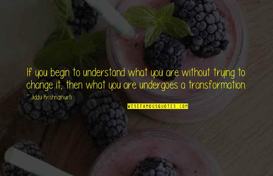 Fencers Deflection Quotes By Jiddu Krishnamurti: If you begin to understand what you are