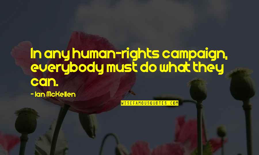 Fez Morocco Quotes By Ian McKellen: In any human-rights campaign, everybody must do what