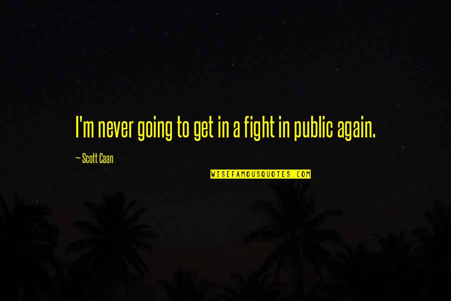 Fight Again Quotes By Scott Caan: I'm never going to get in a fight