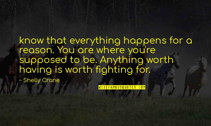 Fighting For No Reason Quotes By Shelly Crane: know that everything happens for a reason. You