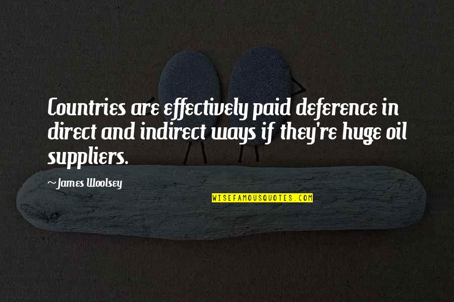 Filippini Dentist Quotes By James Woolsey: Countries are effectively paid deference in direct and