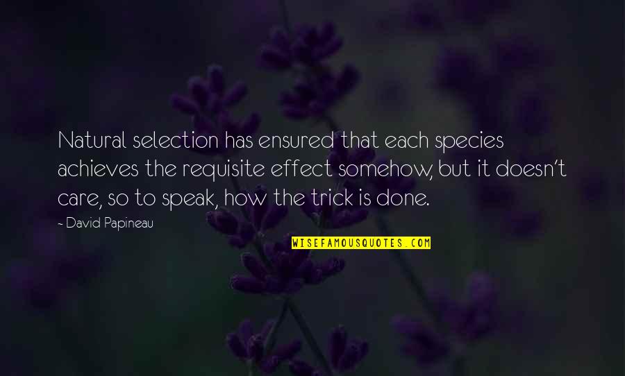 Film Criticism Quotes By David Papineau: Natural selection has ensured that each species achieves