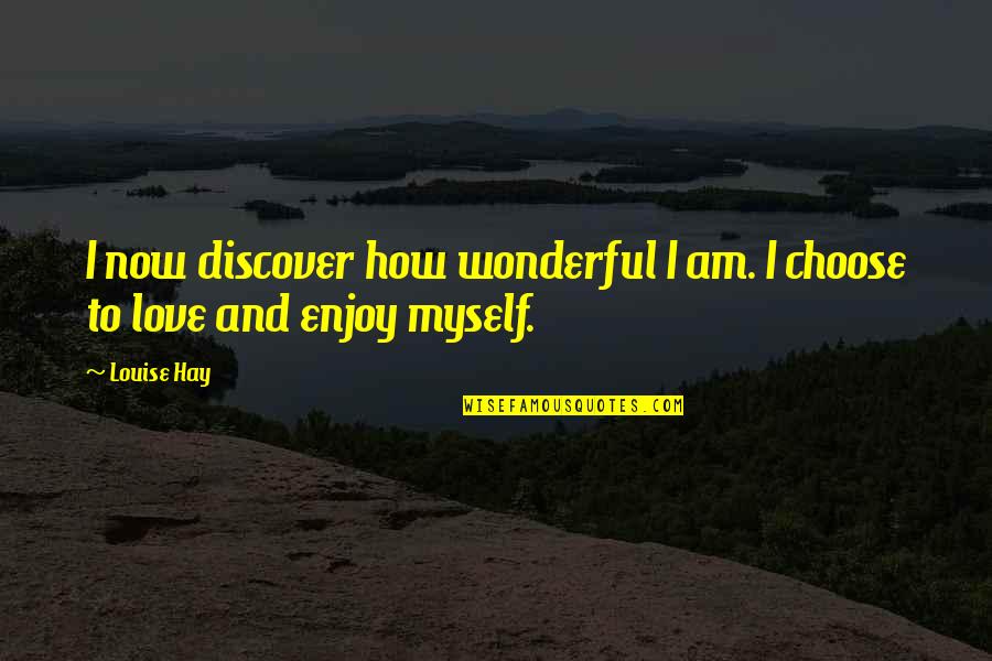 Filtration Process Quotes By Louise Hay: I now discover how wonderful I am. I