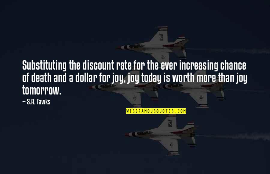 Finance And Money Quotes By S.A. Tawks: Substituting the discount rate for the ever increasing