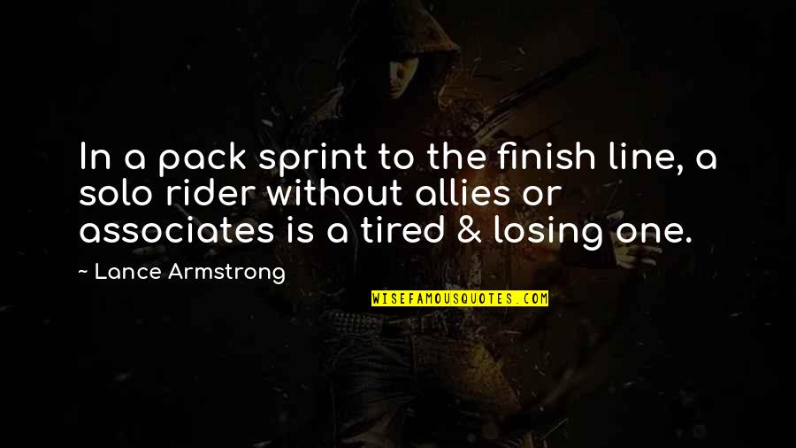 Finish Line Quotes By Lance Armstrong: In a pack sprint to the finish line,