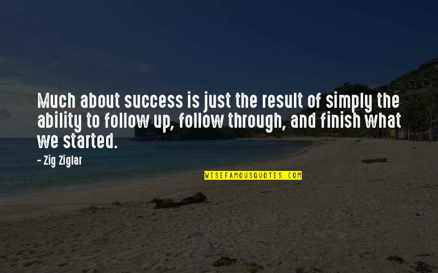 Finish What You've Started Quotes By Zig Ziglar: Much about success is just the result of