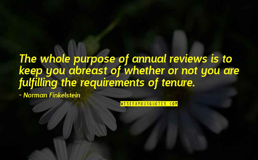 Finkelstein Quotes By Norman Finkelstein: The whole purpose of annual reviews is to