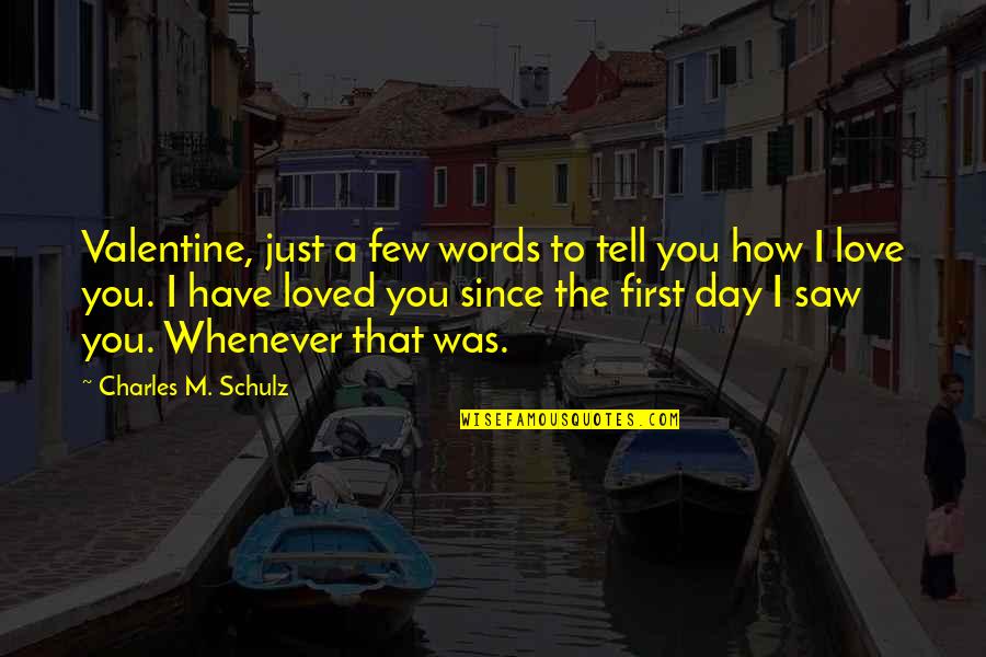 First Day I Saw You Quotes By Charles M. Schulz: Valentine, just a few words to tell you