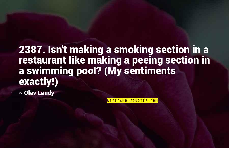 First Time We Met Love Quotes By Olav Laudy: 2387. Isn't making a smoking section in a