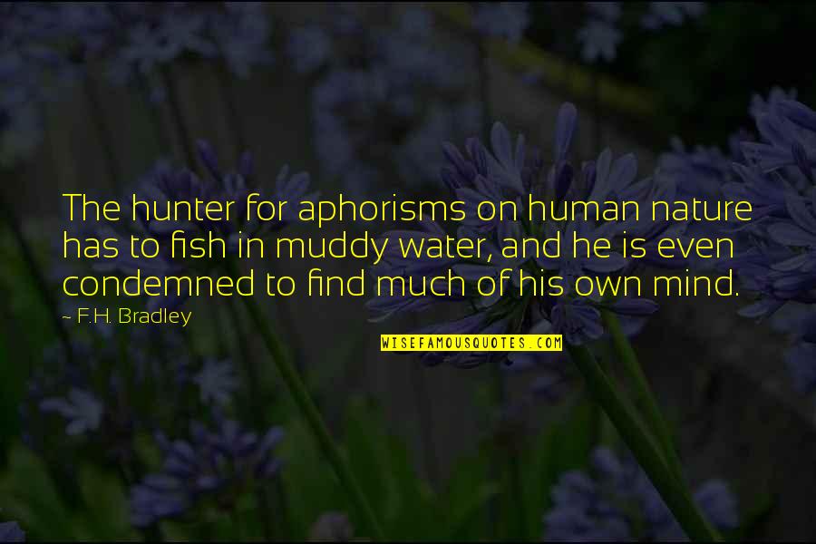 Fish In Water Quotes By F.H. Bradley: The hunter for aphorisms on human nature has