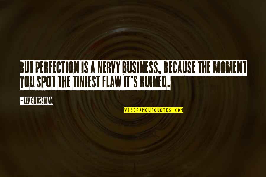 Flaw Quotes By Lev Grossman: But perfection is a nervy business, because the