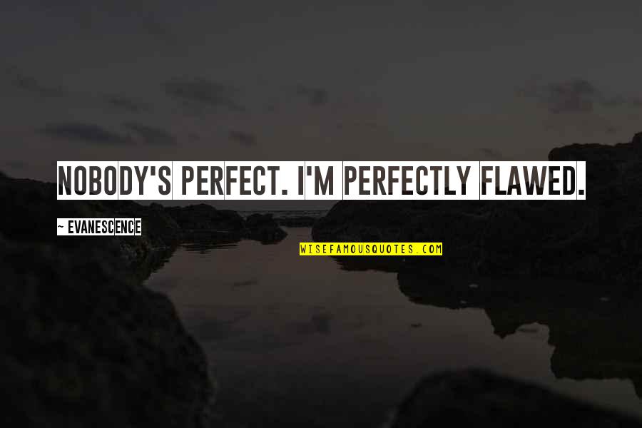 Flawed Quotes By Evanescence: Nobody's perfect. I'm perfectly flawed.