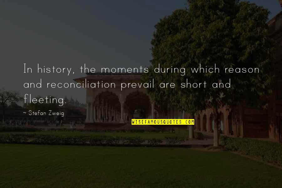 Fleeting Moments Quotes By Stefan Zweig: In history, the moments during which reason and