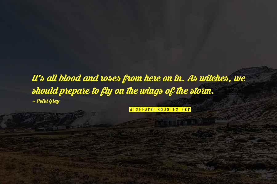 Fly Fly Quotes By Peter Grey: It's all blood and roses from here on