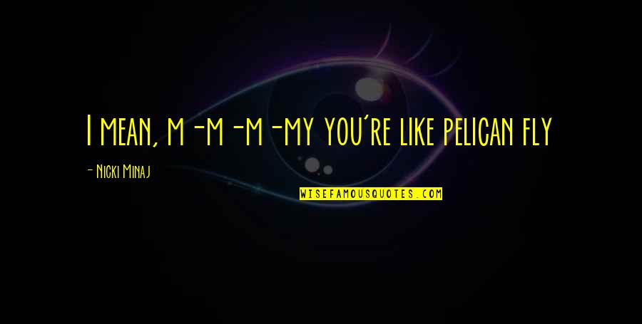 Fly Quotes By Nicki Minaj: I mean, m-m-m-my you're like pelican fly