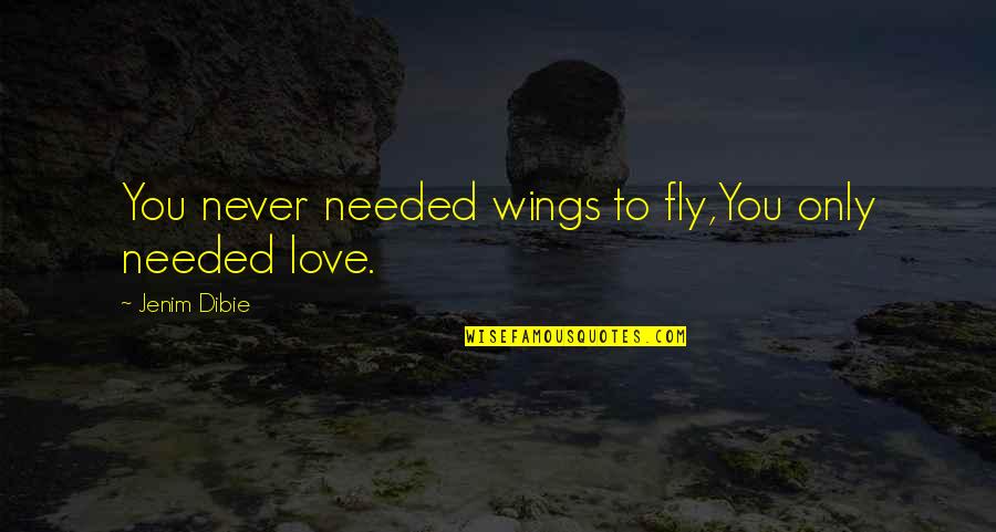 Fly Sky Quotes By Jenim Dibie: You never needed wings to fly,You only needed